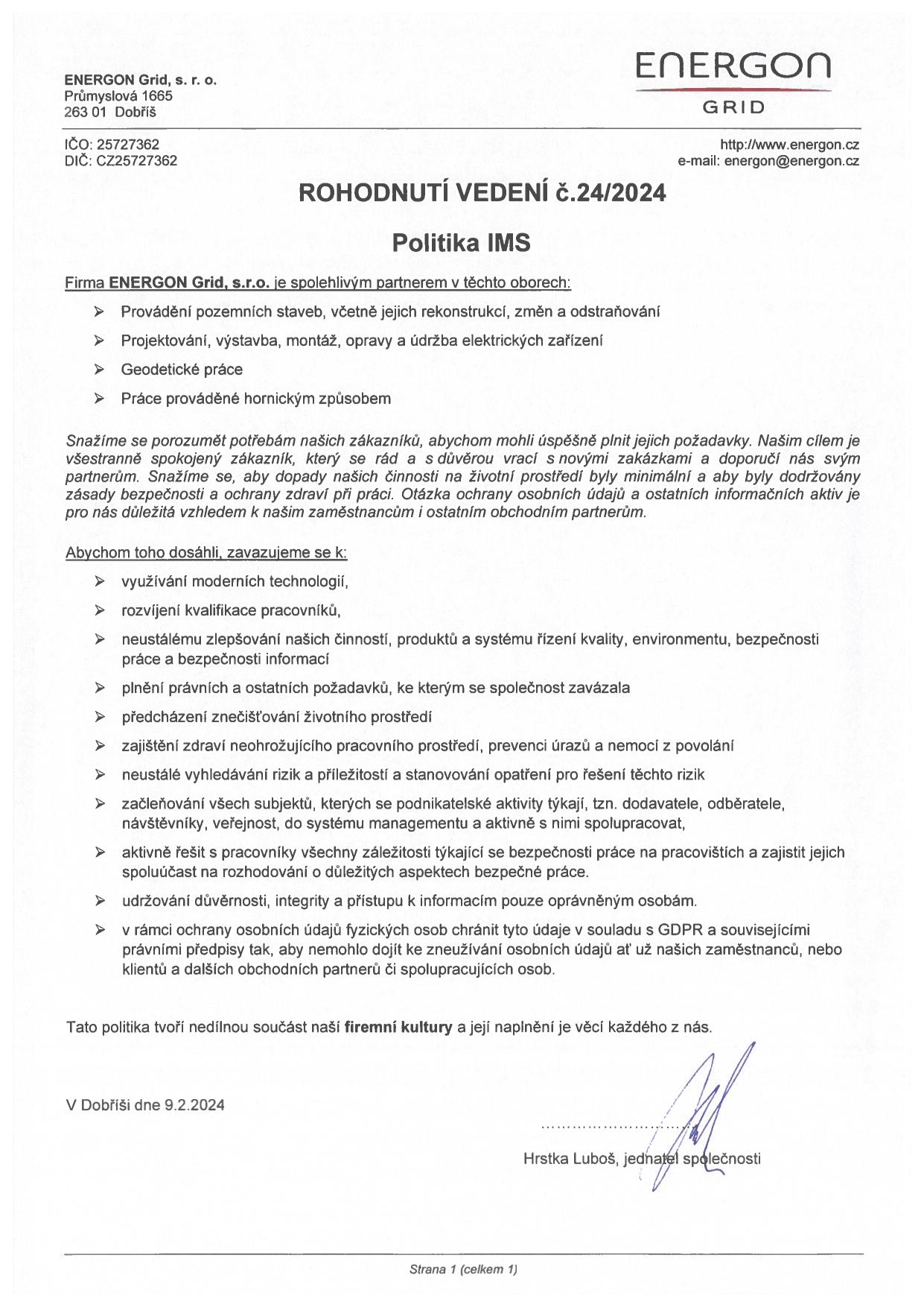 Politika IMS-1